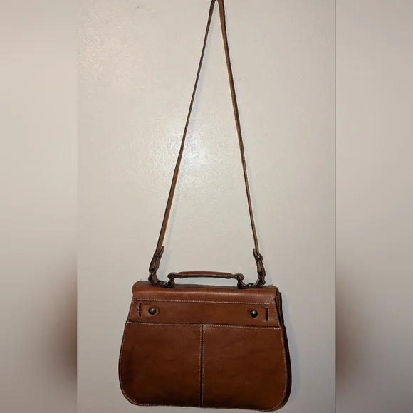 Patricia Nash Heritage Cadiz Leather Satchel Crossbody Bag VGUC Brown - Picture 3 of 14